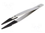 Tweezers; non-magnetic; Tipwidth: 2mm; Blade tip shape: rounded C.K