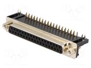 Connector: D-Sub; PIN: 37; socket; female; angled 90°; THT; UNC 4-40 CONNFLY