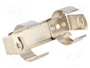 Holder; D,R20; Batt.no: 1; SMT; solder lugs; silver; steel KEYSTONE