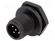 Connector: M12; socket; PIN: 5; male; 60V; IP68; soldering; plastic AMPHENOL LTW