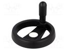 Knob; with handle; H: 44mm; Ømount.hole: 12mm; black; 0÷80°C ELESA+GANTER