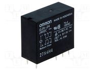 Relay: electromagnetic; DPDT; Ucoil: 24VDC; Icontacts max: 4A; PCB OMRON Electronic Components