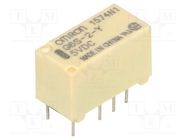 Relay: electromagnetic; DPDT; Ucoil: 5VDC; Icontacts max: 2A; PCB OMRON Electronic Components