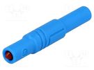 Plug; 4mm banana; 24A; 1kVDC; blue; insulated,with protection; 3mΩ HIRSCHMANN T&M