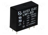 Relay: electromagnetic; SPDT; Ucoil: 5VDC; Icontacts max: 12A; LM1 Recoy/RAYEX ELECTRONICS