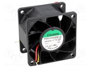 Fan: DC; axial; 24VDC; 60x60x38mm; 96m3/h; 56dBA; ball bearing SUNON