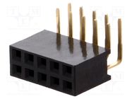 Socket; pin strips; female; PIN: 10; angled 90°; 2.54mm; THT; 2x5 CONNFLY