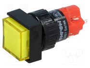 Switch: push-button; Pos: 2; SPDT; 3A/250VAC; 2A/24VDC; ON-(ON) ONPOW