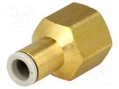 Push-in fitting; threaded,straight; -1÷10bar; brass; -5÷60°C SMC