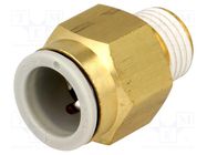 Push-in fitting; threaded,straight; -1÷10bar; brass; -5÷60°C 