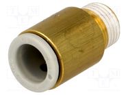 Push-in fitting; threaded,straight; -1÷10bar; brass; -5÷60°C SMC