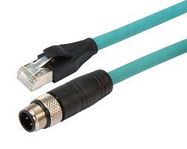 SENSR CABLE, 4P M12 PLUG-RJ45 PLUG, 6.6'