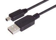 USB CABLE, 2.0 A PLUG-MINI B PLUG, 11.8"