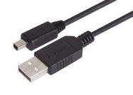 USB CABLE, 2.0 A PLUG-MINI B PLUG, 19.7"