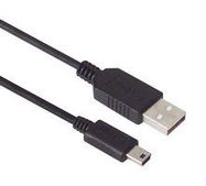 USB CABLE, 2.0 A PLUG-MINI B PLUG, 9.8'
