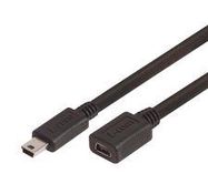 USB CABLE, 2.0 MINI B PLUG-RCPT, 9.8'