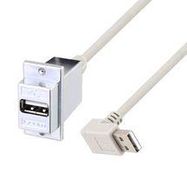 USB CABLE, 2.0 TYPE A RCPT-R/A PLUG, 12"
