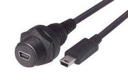 USB CABLE, MINI B PLUG-RCPT, 11.8"