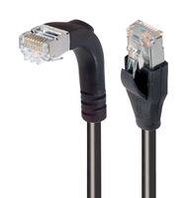 ENET CORD, CAT6, RJ45 R/A PLUG-PLUG, 1'