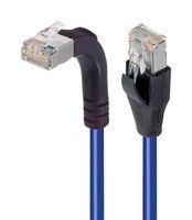 ENET CORD, CAT6, RJ45 R/A PLUG-PLUG, 1'