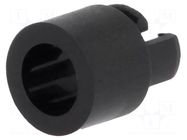 LED holder; 5mm; one-piece; black; UL94V-2; L: 10.3mm; polyamide FIX&FASTEN