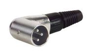 XLR CONNECTOR, R/A PLUG, 3POS, CABLE