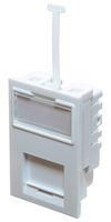 FACEPLATE, CAT5E OUTLET, ABS, WHT