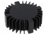 Heatsink; LED; Ø: 70mm; H: 25mm; black FISCHER ELEKTRONIK