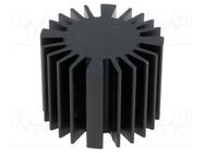 Heatsink; LED; Ø: 50mm; H: 37.5mm; black 