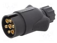 Connector: automotive; for towbars,for trailers; plug; 12VDC TESAT