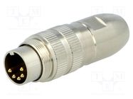 Connector: M16; plug; male; soldering; for cable; PIN: 5; 5A; 60V LUMBERG