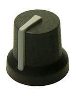 KNOB, D SHAFT, 6MM, POLYPROPYLENE, GRAY