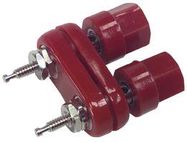 DOUBLE BINDING POST, #6-32, STUD, RED