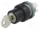 Switch: rotary with key; 22mm; Stabl.pos: 1; black; none; IP66 ABB