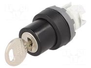 Switch: rotary with key; 22mm; Stabl.pos: 2; black; none; IP66 ABB