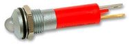 LED, M8, 24VDC, MATT CHROME, RED