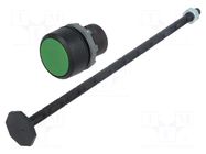 Switch: push-button; 22mm; Stabl.pos: 1; green; none; IP66; flat ABB