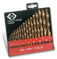 DRILL BIT SET, TIN, 19PC