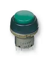 SWITCH, RAISED, GREEN, 250V, 10A