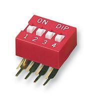 DIP SWITCH, 4POS, SPST-NO, SLIDE, TH