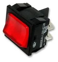 ROCKER SWITCH, DPST, 10A, 250VAC, PANEL