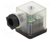 Connector: valve connector; plug; form A; 18mm; female; PIN: 3; 230V MURRELEKTRONIK
