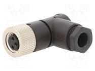 Connector: M8; female; PIN: 3; angled 90°; for cable; plug; 4A; IP67 MURR ELEKTRONIK