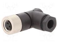 Connector: M8; female; PIN: 3; 60V; IP67; angled 90°; for cable; plug MURRELEKTRONIK