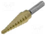 Drill bit; Ø: 4÷12mm; thin tinware; 1/4" (6,3mm); Steps: 9 BAHCO