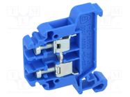 Splice terminal: rail; 0.5÷4mm2; ways: 1; terminals: 2; blue; TS35 POKÓJ