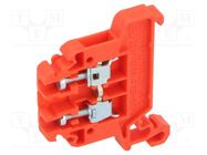 Splice terminal: rail; 0.5÷2.5mm2; ways: 1; terminals: 2; red; TS35 POKÓJ