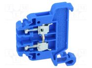 Splice terminal: rail; 0.5÷2.5mm2; ways: 1; terminals: 2; blue; TS35 POKÓJ