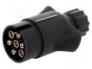 Connector: automotive; for towbars,for trailers; plug; 12VDC TESAT