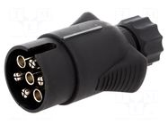 Connector: automotive; for towbars,for trailers; plug; 12VDC TESAT